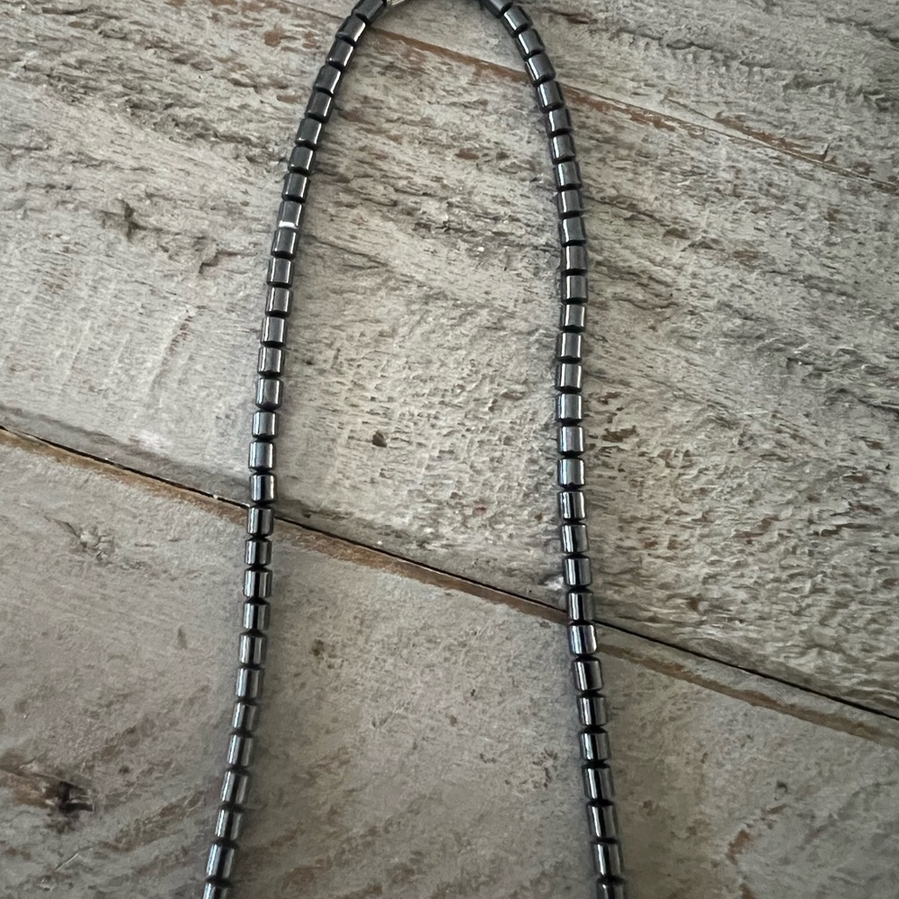 Vintage Rainbow Hematite Stick Dangle Pendant Necklace - Picture 6 of 8